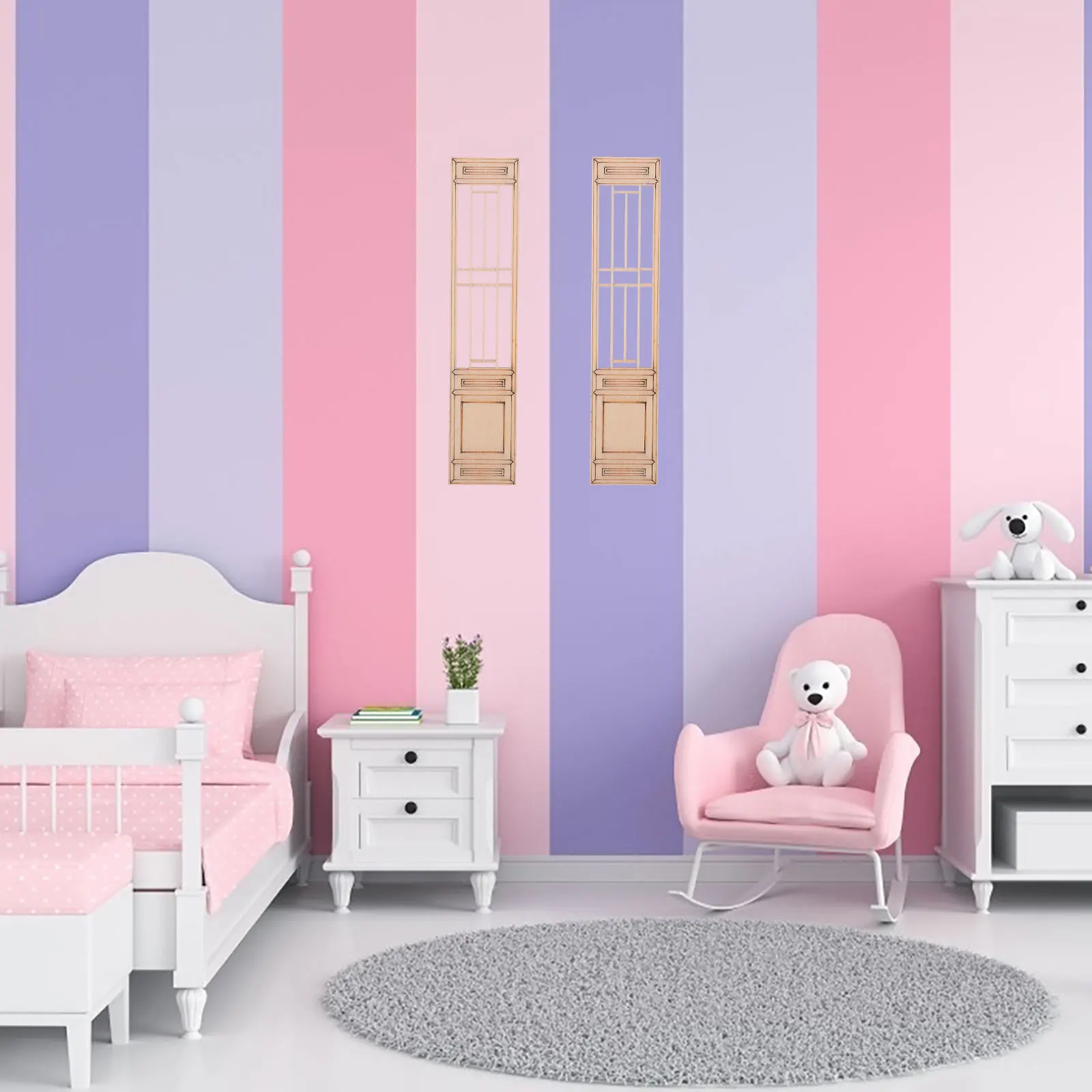 手作りミニチュア風景ドア窓木製装飾スクリーンドールハウス妖精の庭の家具パネルディバイダーエレガンス