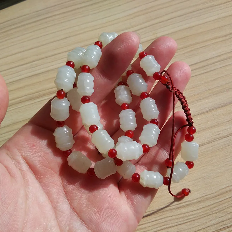 

Hetian Necklace White Jade Festival High As Right As Rain Bracelet Men'S And Women'S Sweater Chain