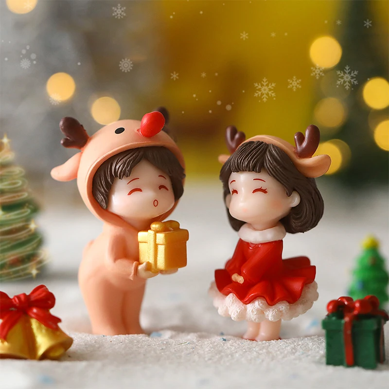 1Set Mini Cute Figurines Miniature Couple Accessories For Lover Wedding Gift Miniature Landscape Ornaments Doll House Decoration