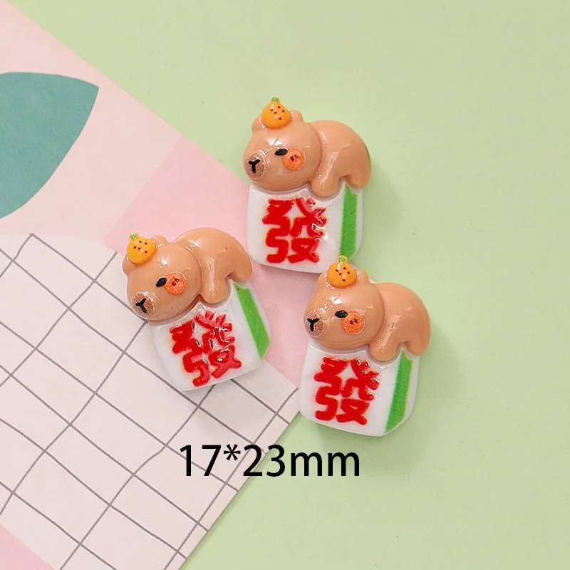 Cartoon Capybara Flatback Resin Cabochon 20pcs For DIY Scrapbooking Crafts Accessories Kawaii Cute Animal Slime Charms
