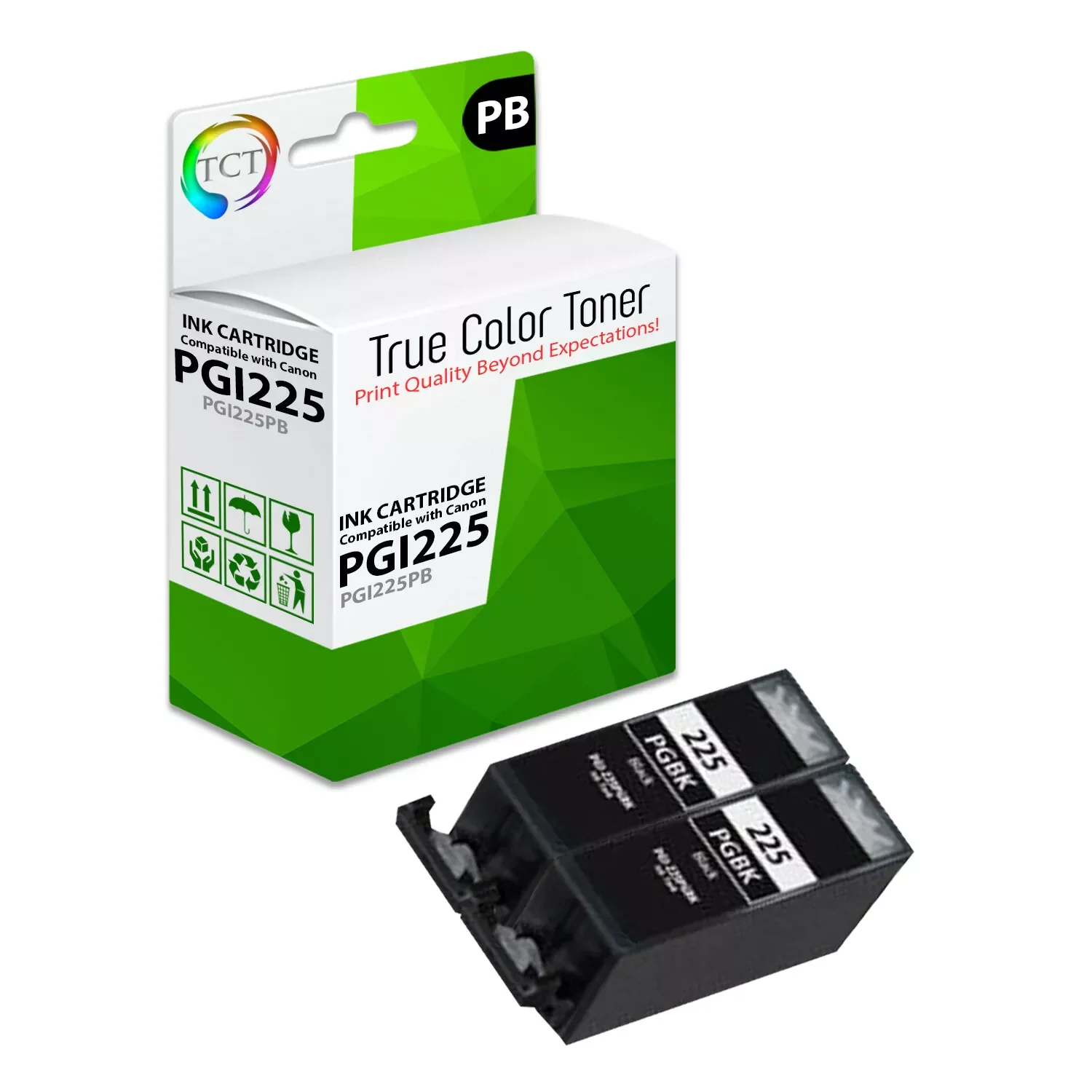 

2Pk TCT PGI-225 PGI225 Черный HY для Canon Pixma MG5320 MG5220 Совместимые чернила