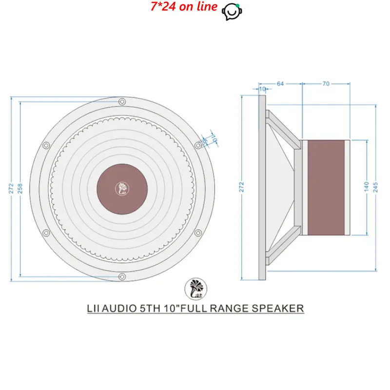 

LII AUDIO 10-дюймовый кобальтовый магнитный полночастотный MUSIC-10 Alnico полнодиапазонный динамик мощностью 20-50 Вт чувствительность 94,7 дБ (1 шт.)