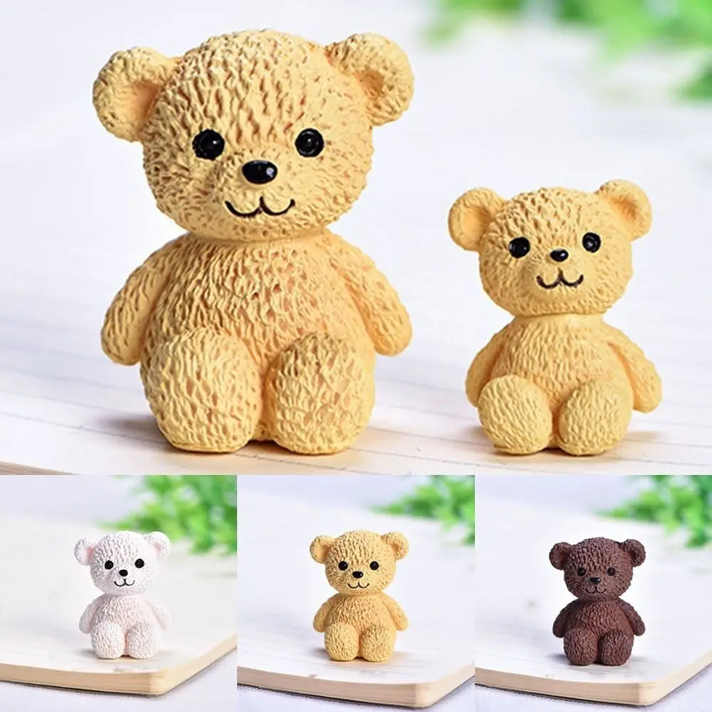 Creative Mini Cartoon Animal Statue Funny Cute Plastic Bear Figurines Handmade Micro Landscape Decoration