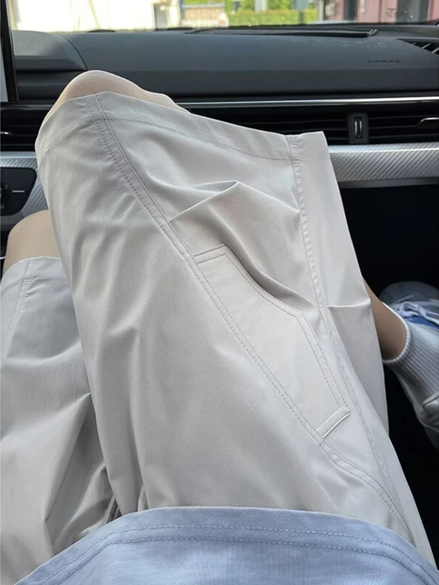 

Casual Loose Straight Leg ort Pants Men's Summer Thin Faion American Leisure Mid-Pants Loose Straight Tube Outdoor Workwe...