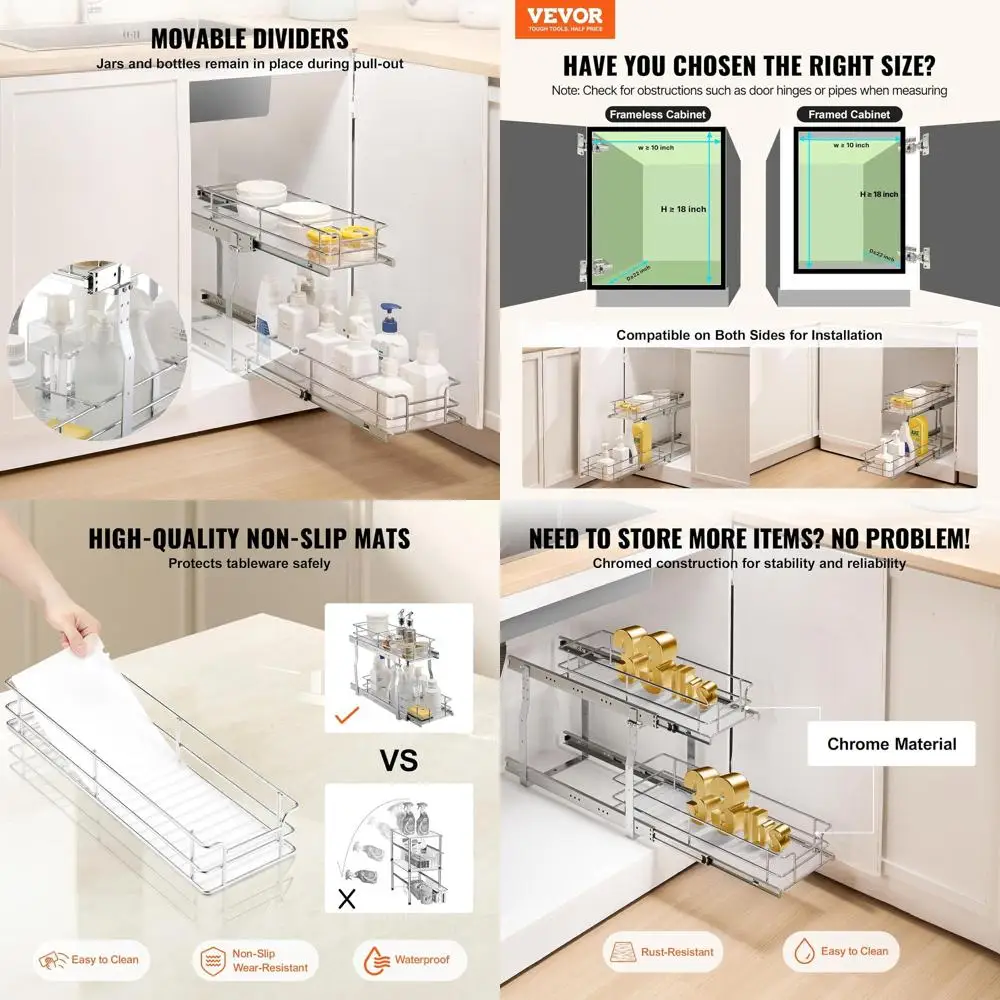 

7-широчные выдвижные полки для кладовой из хромированной стали глубиной x 21 глубиной для кухни и ванной комнаты, решения для хранения вещей