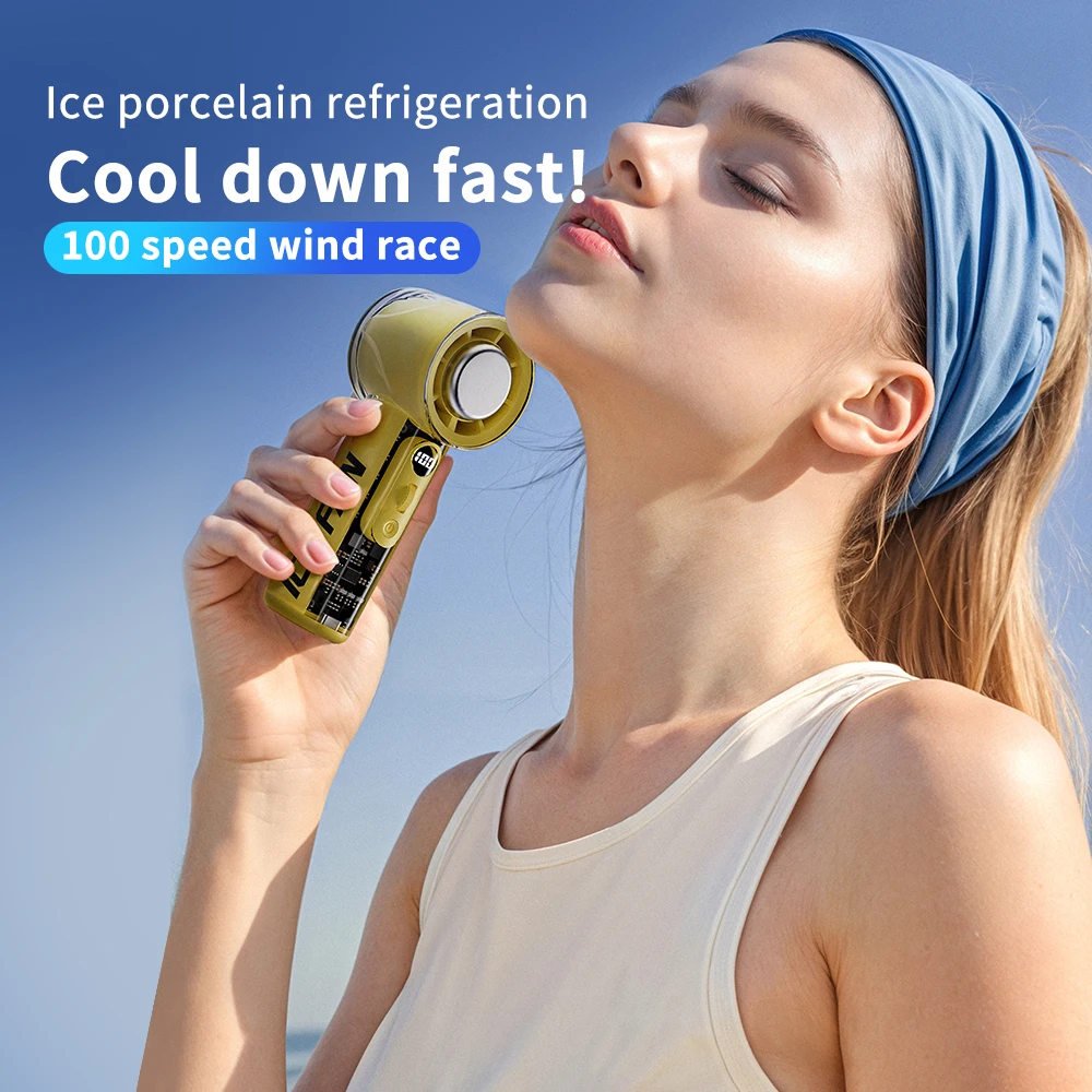 2026 New 100-level High Speed Handheld Fan with 3000mAh Rechargeable USB Fan for Summer Use Portable Cooling Fan