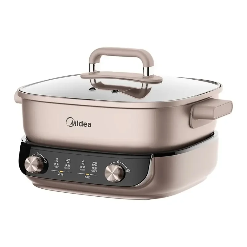 

Electric hot pot 2 zone temp control non stick split cooking pot quick boil multi functional panela eletrica multifuncional