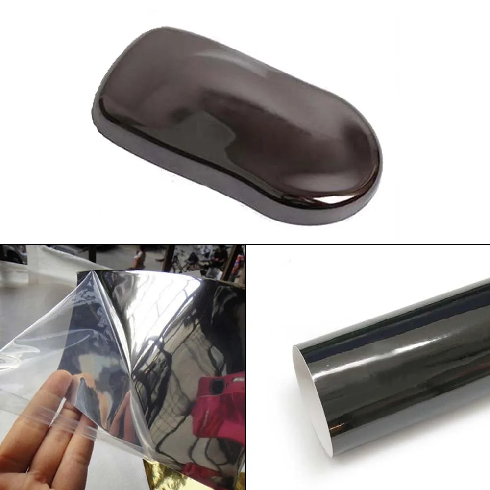 Metallic-Beschichtung Stahl schwarz Spiegel Glanz Auto Motorrad Karosserie Aufkleber Blätter Vinyl Wrap glänzende Aufkleber Luft freigabe folie