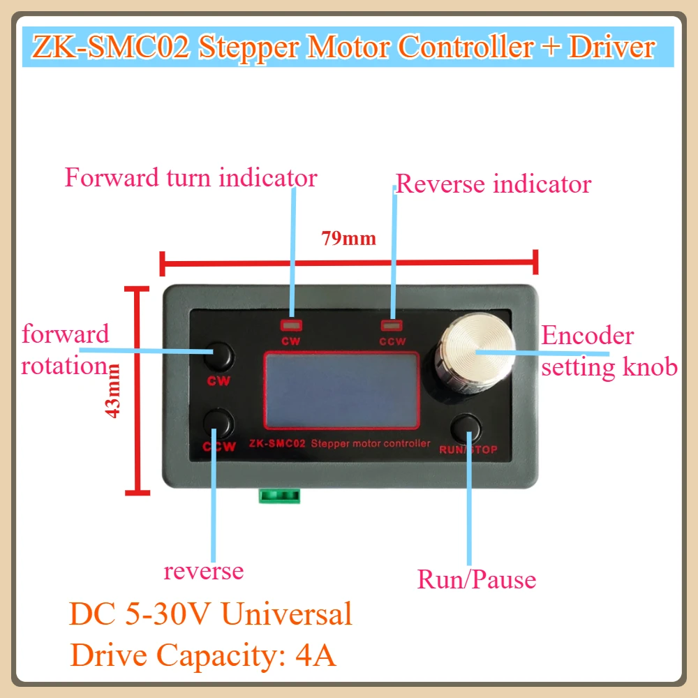 

ZK Drive integrated 42 57 stepper motor forward and reverse control driver angle pulse speed PLC serial communication