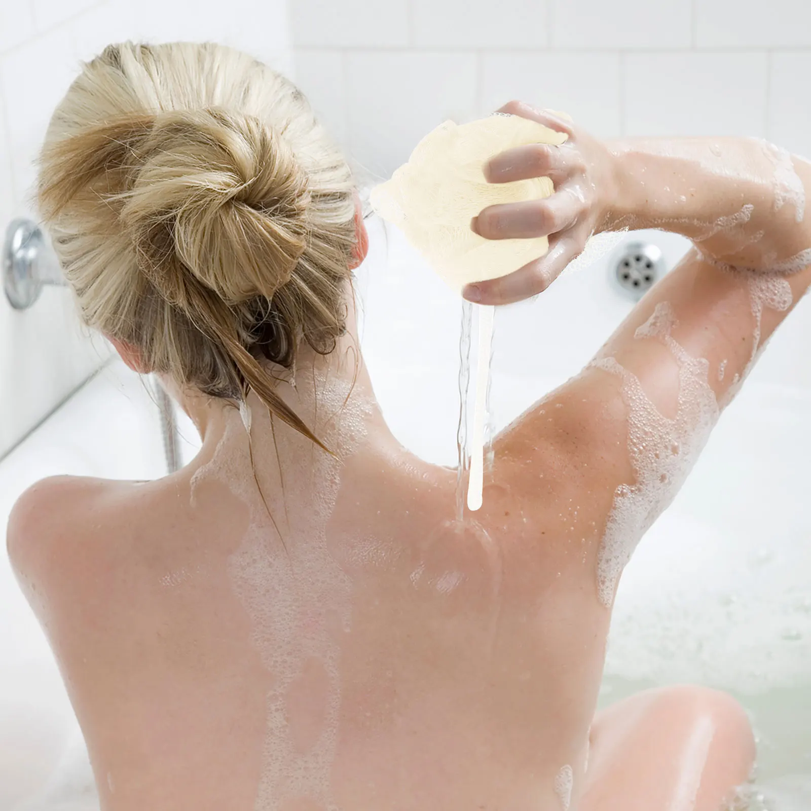 

8pcs Mesh Bath Ball Shower Ball Exfoliating Body Scrubber Hanging Rope Durable Skin Care Soap Lather Easy Clean Friction Use