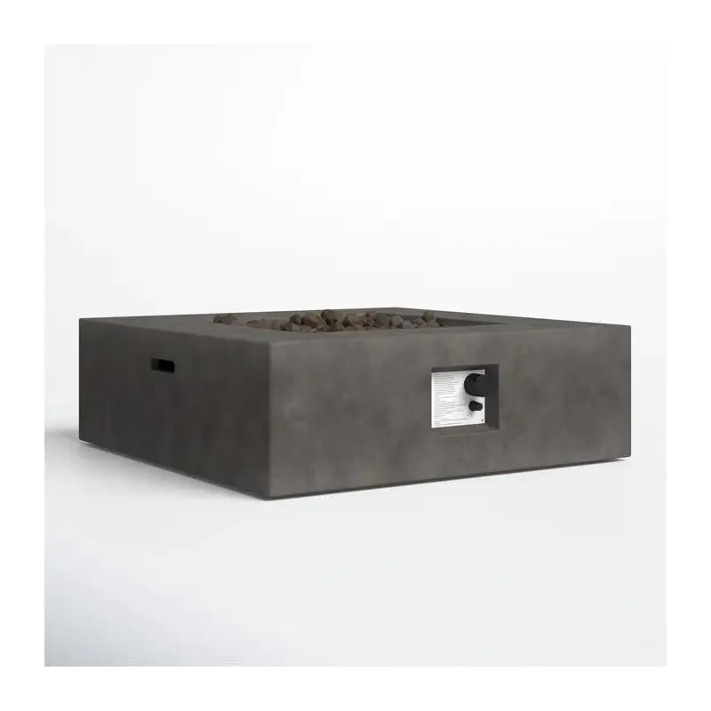 

12 Inch Outdoor Concrete Fire Pit Table for Patio, Yard, or Garden with Modern Design and Fire Bowl