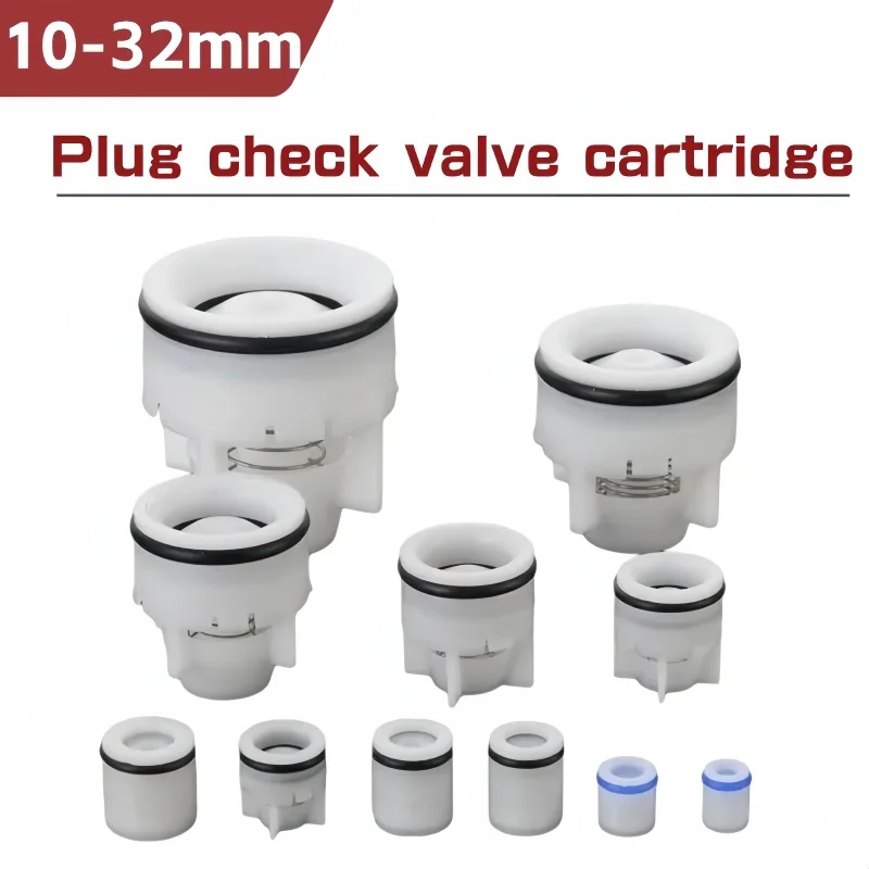 Valve anti-retour en plastique enfichable, vérification du ressort, diamètre extérieur 10-32mm, d'argile de jardin d'aquarium, compteur d'eau, pièces d'immunisation