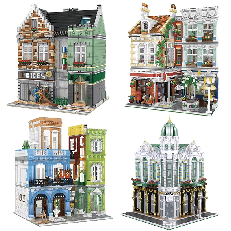 

Creative Moc Cuba Hotel City Street View Store Series Architecture Building Blocks Gem Shop Micro Bricks Model Toys Gift For Kid