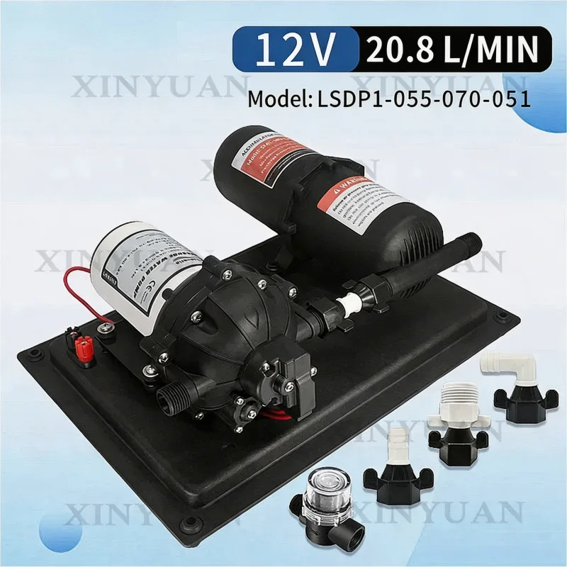 12V 24V High Flow Diaphragm Pump with Pressure Tank for RV Yacht Water Supply System