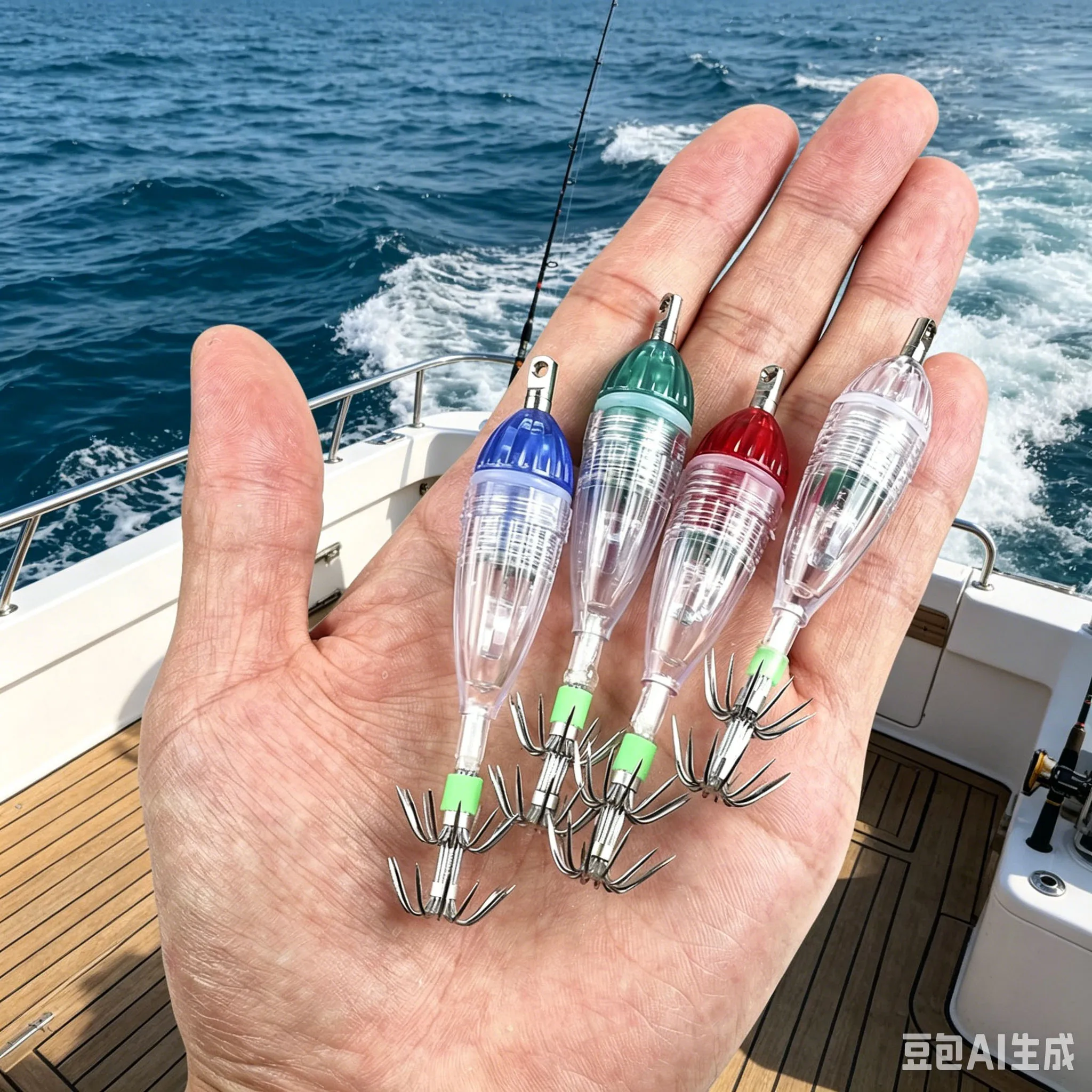 LED Fishing Lure Light Squid Lure With Umbrella Hook 5 Colors Flashing Fish-attracting Lamp For Deep Sea Fishing Accessories