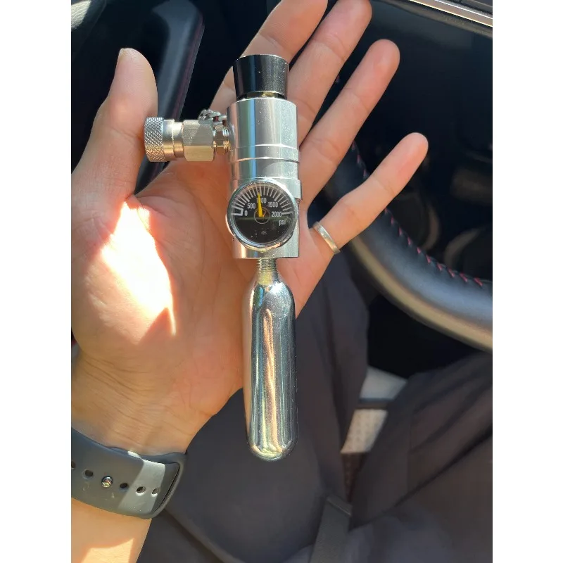 Pneumatic Espresso Pressure Regulator Valve - Push-Button Pre-Infusion & Long Press Brew for CO2 Camping Setup