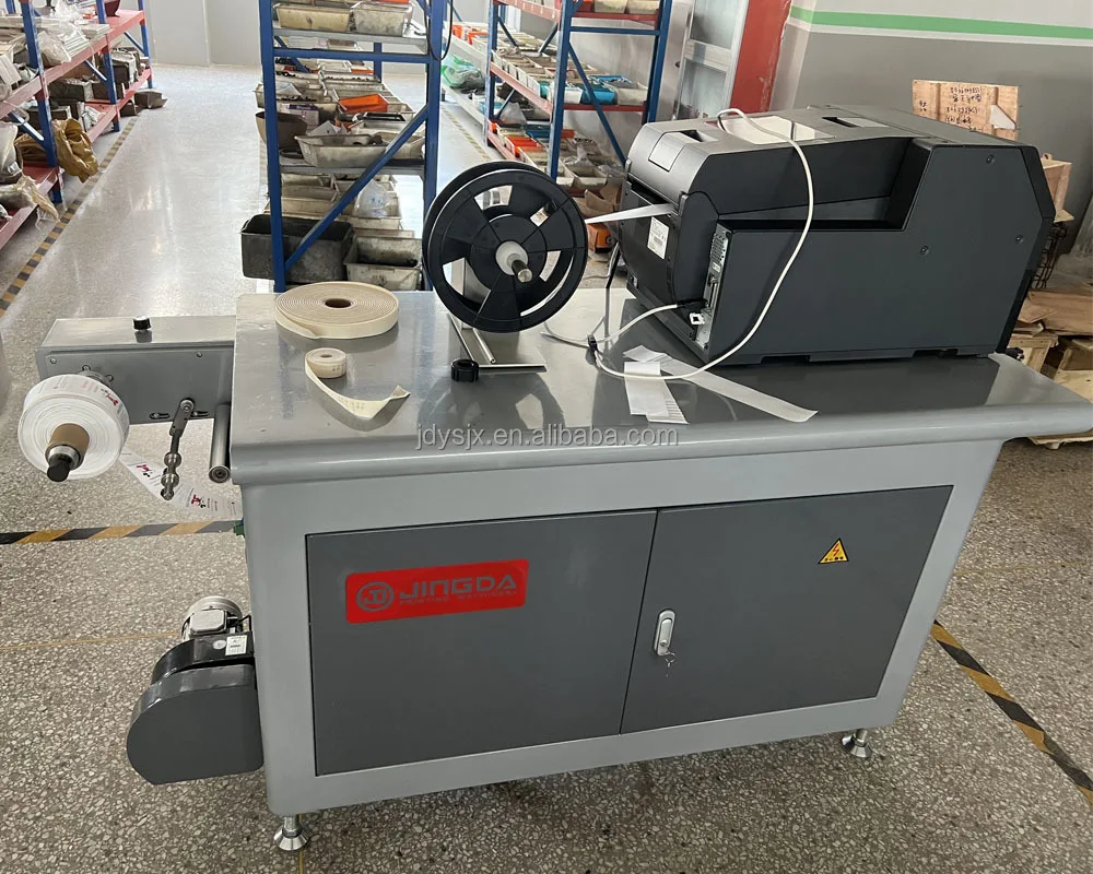 JSM-110 Garment Wash Care Label Printing Machine for Satin Ribbon, Nylon Taffeta, Cotton Tape CMYK Digital Label Printer
