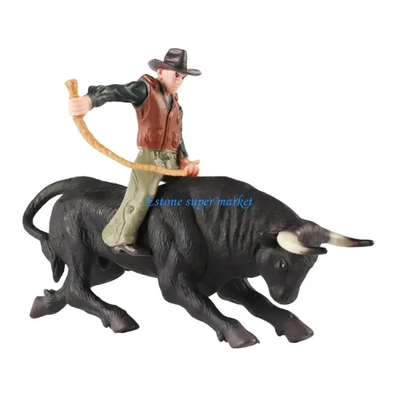 090B Realistic Cowboy Toy Painted Animal Figure for Learning Display