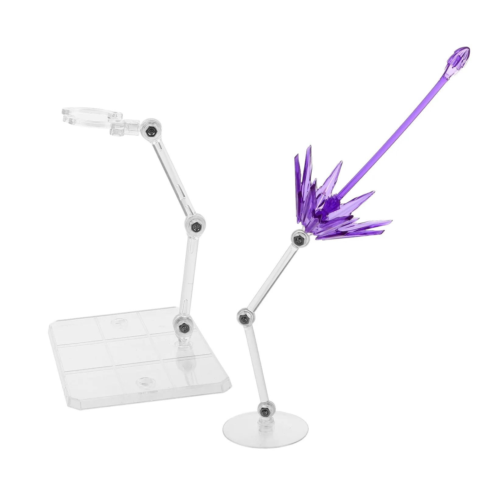 2Pcs Effect Parts Clear Plastic Action Figure Stand Special Effect Base Mini Figure Holder Display Accessory