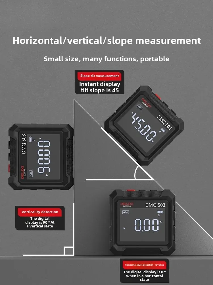 고정밀 디지털 경사계, 자기 각도 측정 장비가 있는 레벨, 경사 눈금자 DMQ503