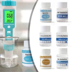 25ML PH Buffer Calibration Solutio 12.88 MS/cm Precise Conductivity Salinity Calibration Solution PH Meter Buffering Agent