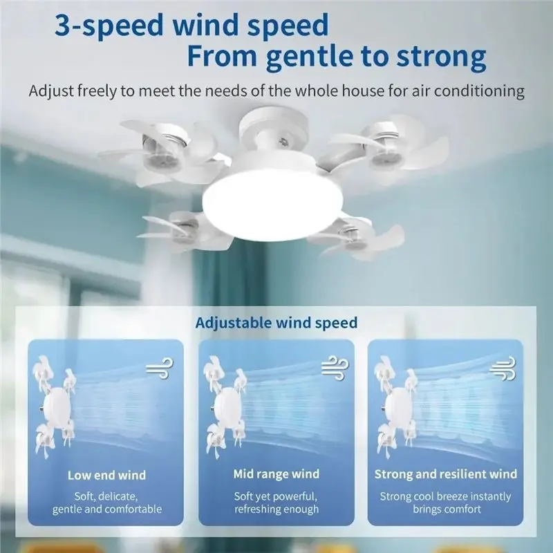 【KITCHEN GADGET】Ceiling Fan Light 60W 2-In-1 Fan Light Drone Design With Remote Control For Living Room For Entrance Hall Family view 5