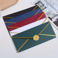 10/1 Pcs Luxury Envelope Kit (5 Colors) with Gold Foil Stickers - Elegant Design, Birthday, Corporate Events, Durable Invitation