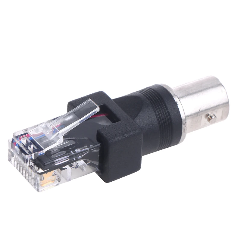 1pcs Black Nickel Plated Connector BNC Female Jack To RJ45 Male Plug RF Adapter Coaxial High Quanlity