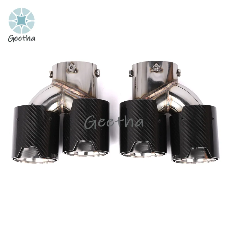 

Углеродное волокно + серебряная впускная труба для BMW 3 серии G20 G28 340i 2020 + насадки на выхлопную трубу хвостового горла