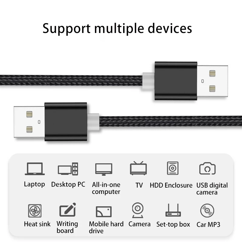 USB to USB A Extension Cable Type A Male to Male USB Extender for Radiator Hard Disk Webcam Camera TV Computer Car Mp3 USB Cable