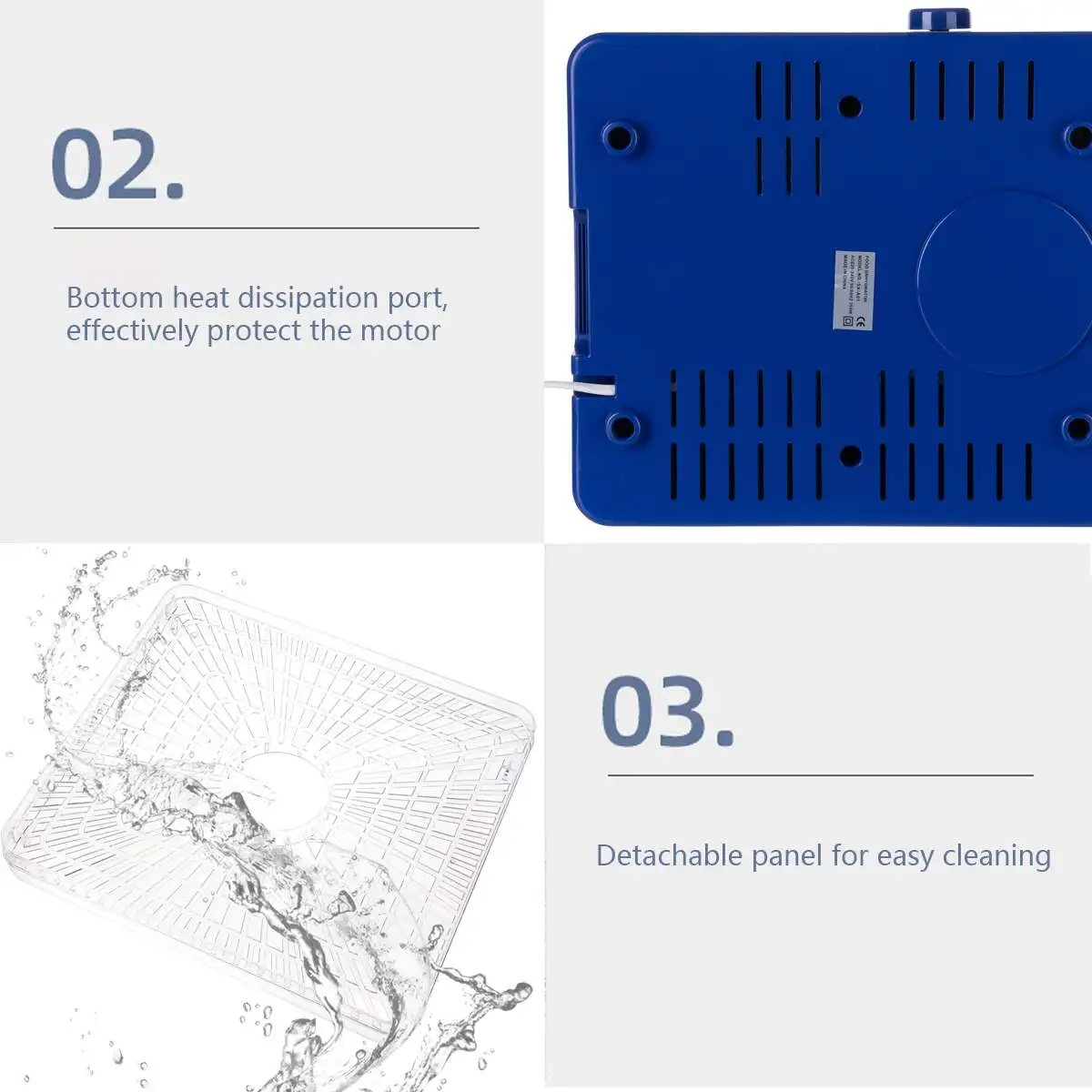 خضروات الفواكه المجففة عشب آلة اللحوم ، الغذاء المنزلي ديهيدراتور ، لحوم الحيوانات الأليفة المجففة ، 5 صواني وجبات خفيفة مجفف الهواء