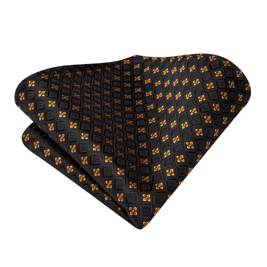 Hi-Tie Black Gold Elegant Mens Ties Sage Green Silk Necktie For Men Hanky Cufflink Wedding Party Business Fashion Brand Designer