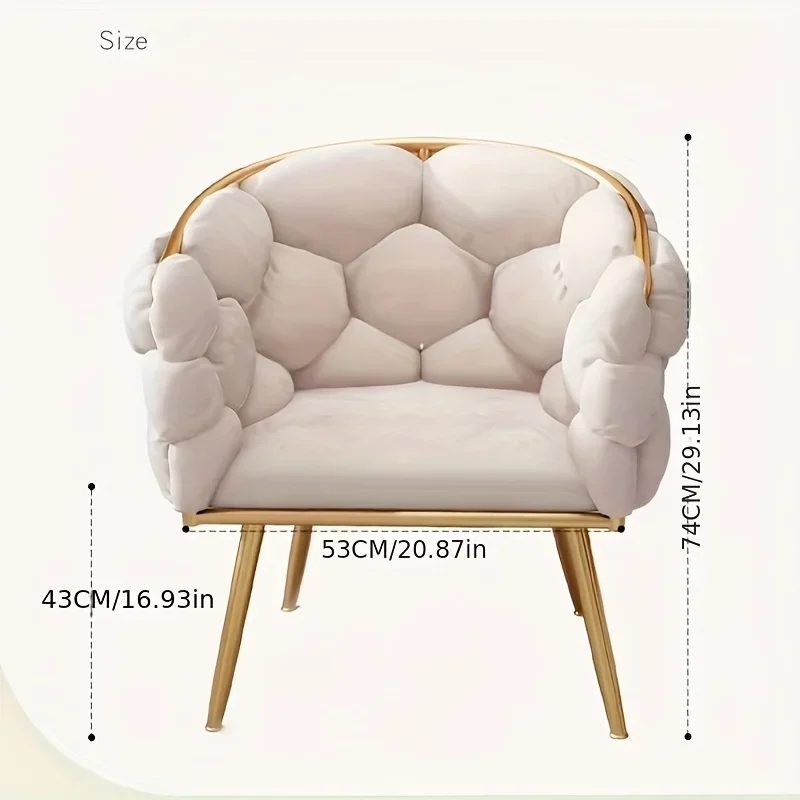 Elegant Girls Dressing Chair, Backrest Chair Perfect for Bedroom Makeup, Business Hospitality, and Dormitory Single Sofa Chair image 4