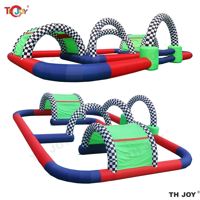 

20x10m outdoor Inflatable Go Kart Track Zorb ball Path Course Inflatable Race Car Track