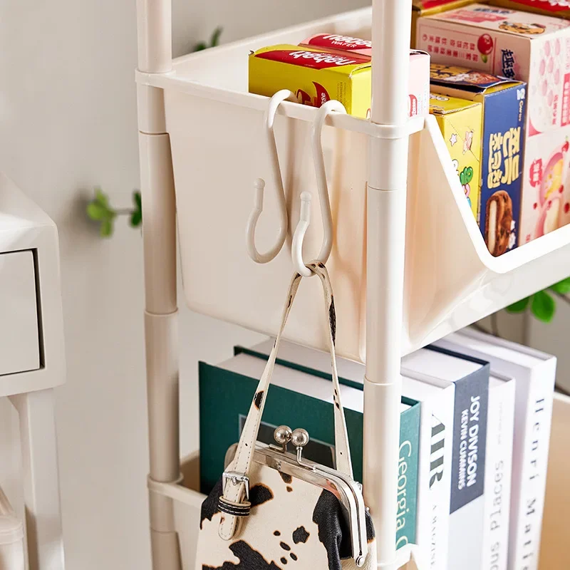 DSA household movable floor trolley shelf bookshelf multi-layer finishing large-capacity storage rack