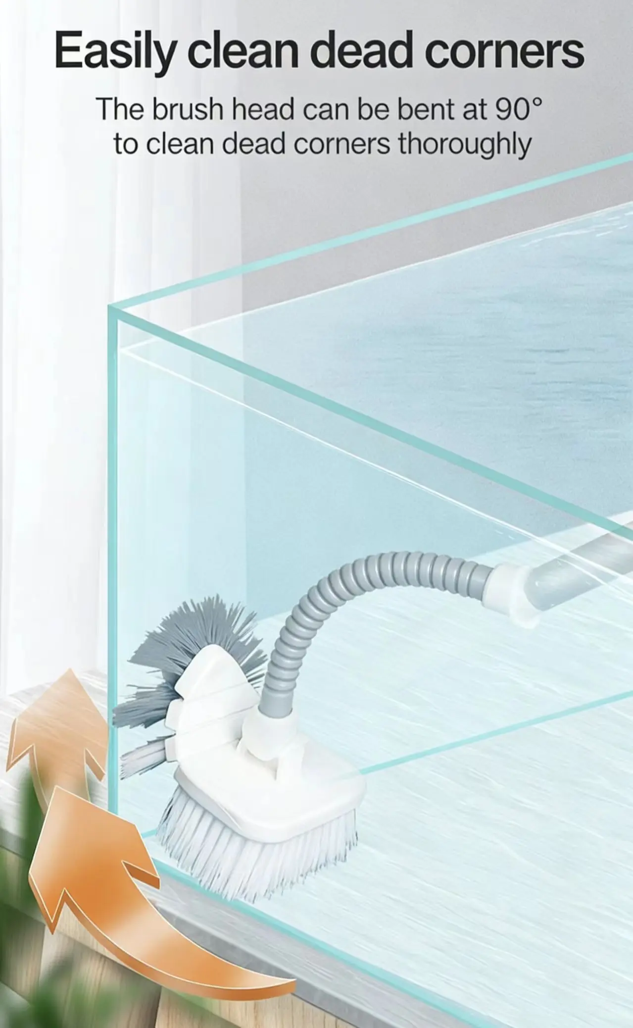 ZUKKA Multi-Function Aquarium Cleaner with 3 Replaceable Heads, Extendable Long Handle for Deep Tank Cleaning, Safe for Glass image 4