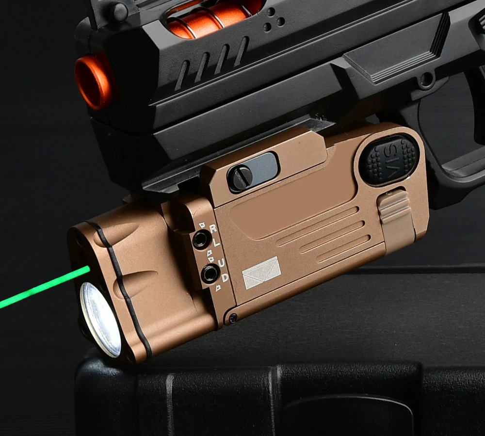 WADSN Taktische SBA Laser-Taschenlampe, Rot-Grün-Laserlampe, Metall-CNC-Airsoft-Scout-Licht, Outdoor-Jagdausrüstung, passend für 20-mm-Schiene – Detail 1