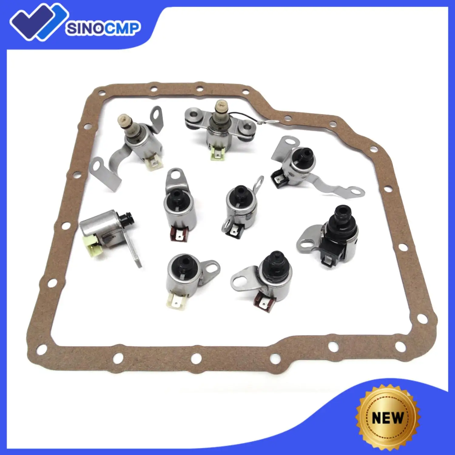 9pcs 5-speed Transmission Shift Solenoid Kit JF506E 09A 5F31 for VW Jaguar Land Rover 1.8L 2.5L N88 N90 N92 N93 Refurbished