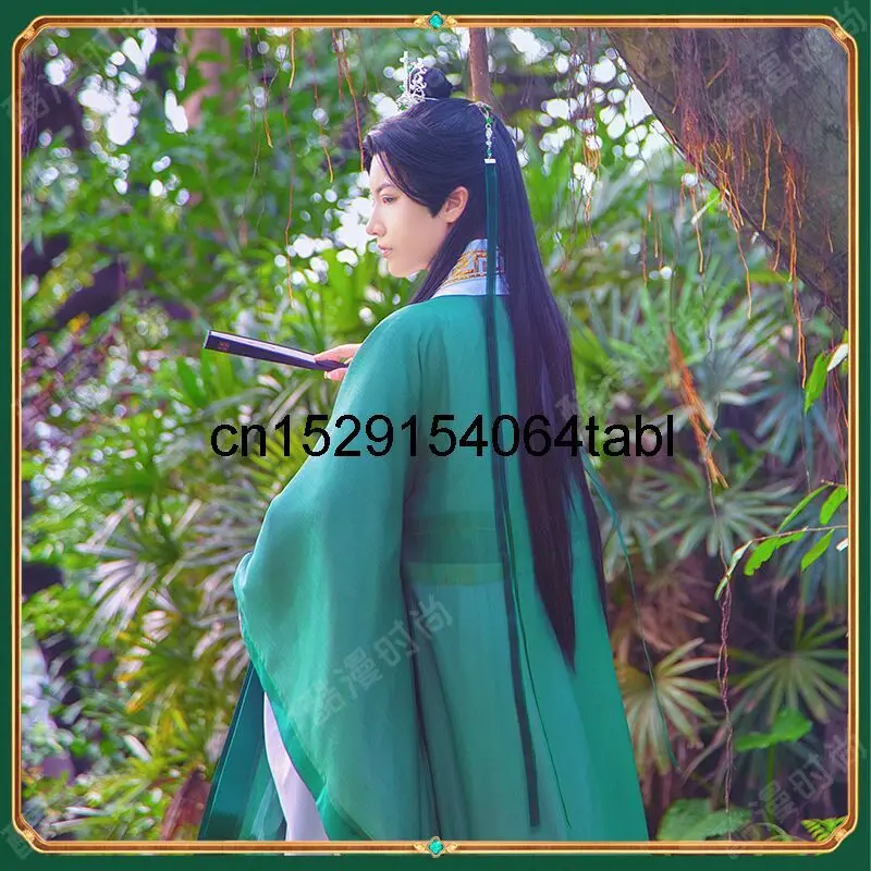 The Scum Villain's Self-Saving System Shen Qingqiu Cosplay Costume Ancient Hanfu Dress Halloween Party Wig Fan Shoes Prop