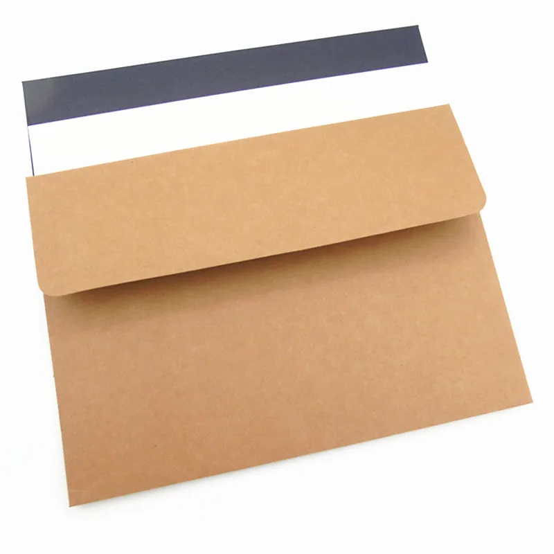 

5pcs Kraft Envelope Folder A4 Letter Size Office Projects Pockets Document Organizer Card Bill Holder Envelope Filling File Bag