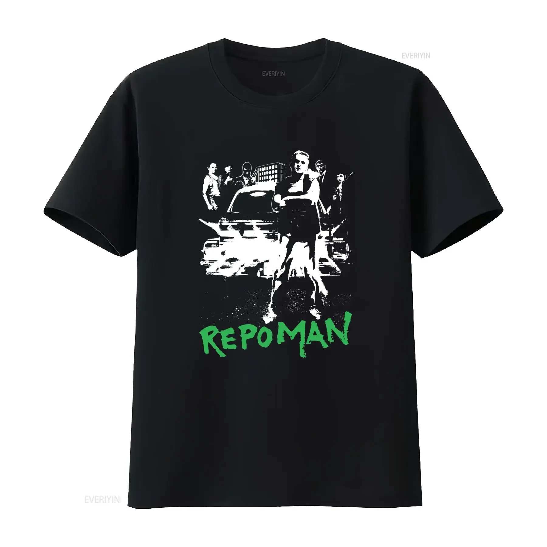 Repo Man 1984 Cult Punk Movie T Shirt 80s Suburbia Inspired Fashion vintage Washed Stylish Soft homme graphic designer clothes