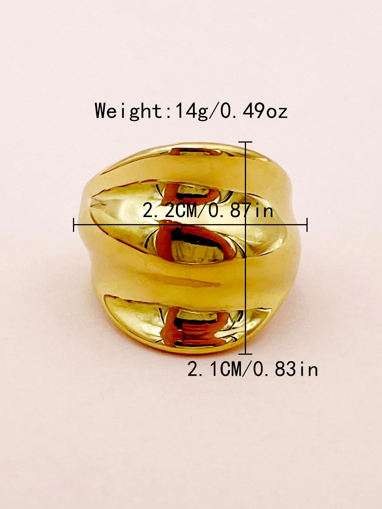 Minimalist 316L stainless steel gold-plated INS ring, high-quality waterproof, charming bright metal fashion finger jewelry.