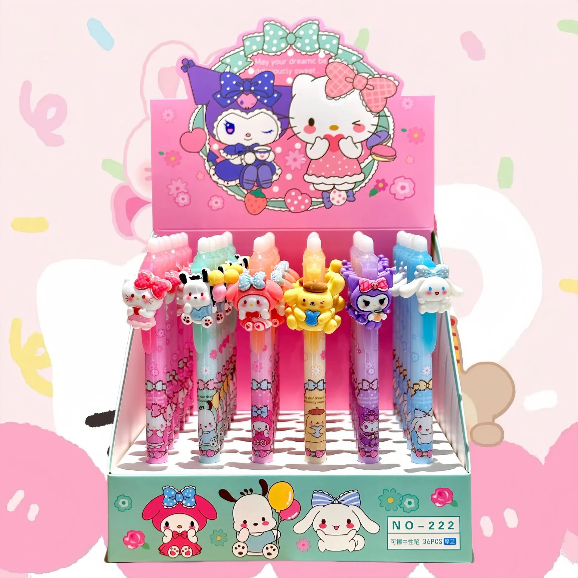 

Sanrio Moyicha Press The Pen Capibala 36 шт. стираемая гелевая ручка мультяшный стежок 0,5 м синий пишущий инструмент студенческие принадлежности подарки