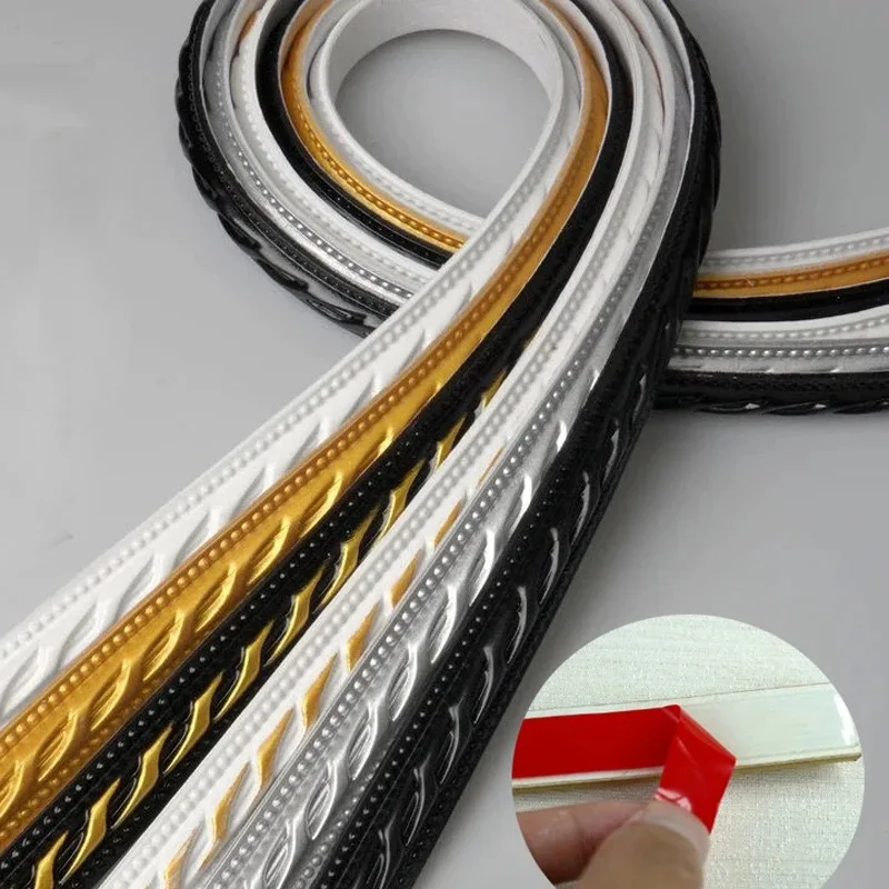 1PC 1M Flexible Wall Decor Strips Self Adhesive Mirror Frame Edging Strip Ceiling Molding Line TV Backgrounds Frame Trim Sticker