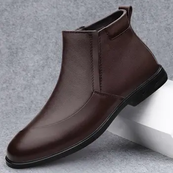 8 best sales Botas de piel auténtica para hombre - №7