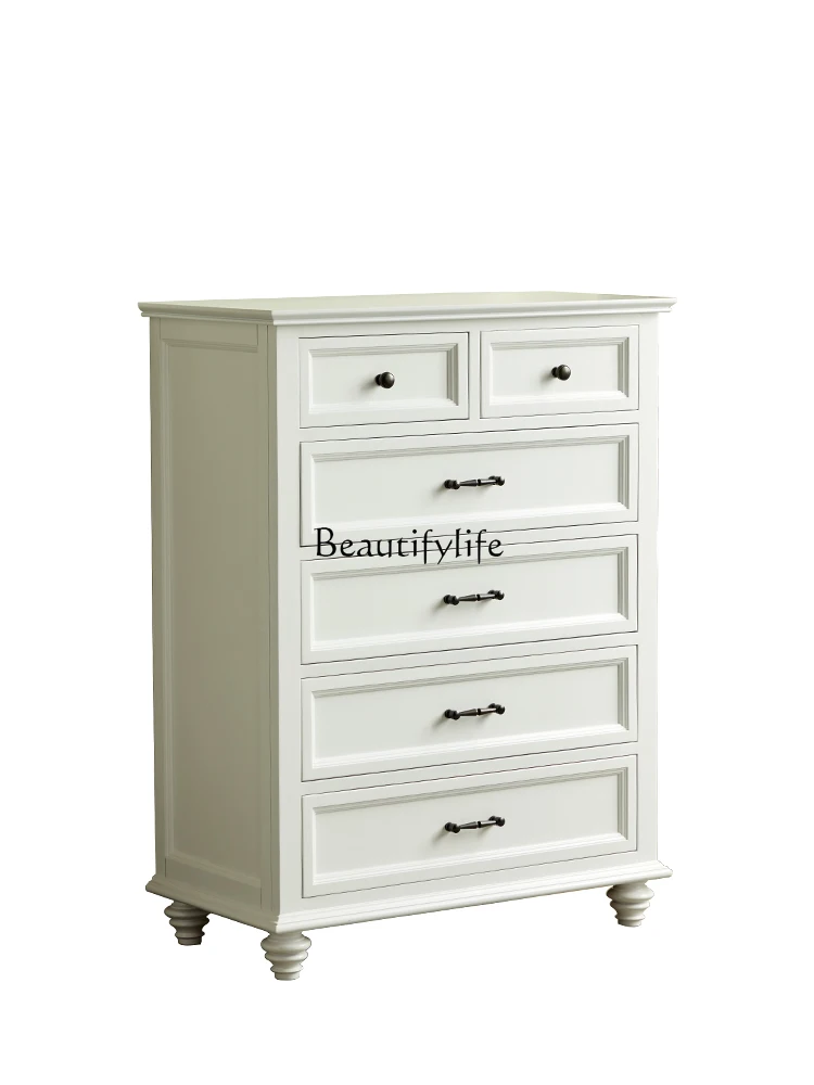 

Simple American Walnut All Solid Wood High Bucket Cabinet Bedroom White Cream Wind Locker