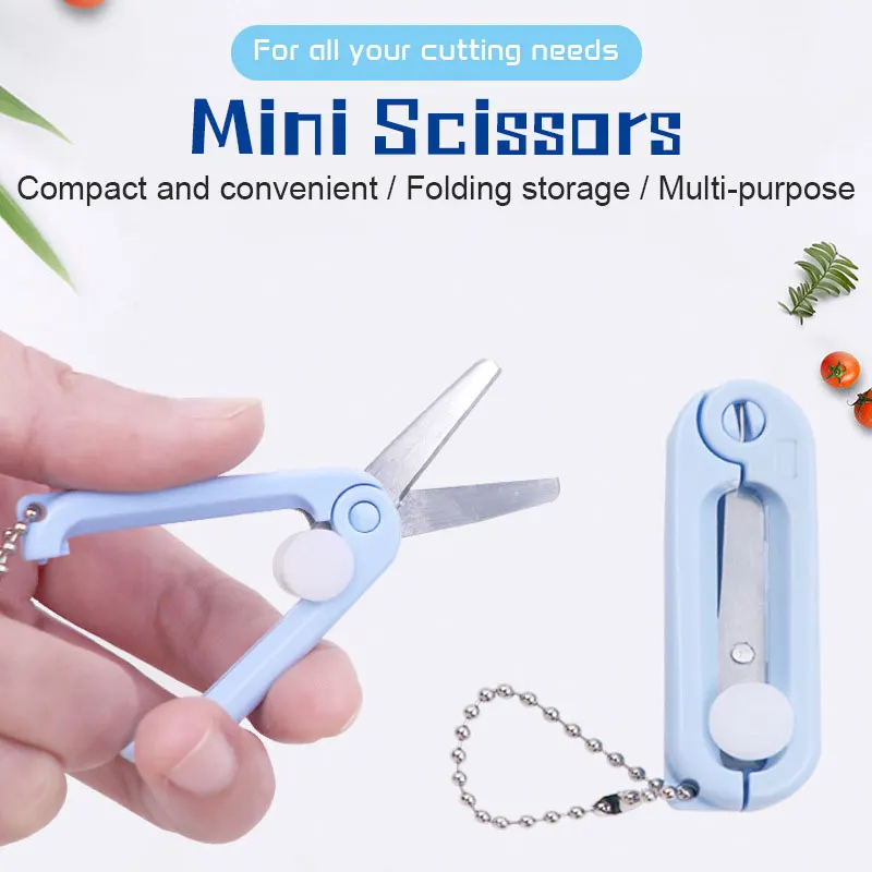 مقص صغير قابل للطي محمول قابل للسحب من الفولاذ المقاوم للصدأ مقص متعدد الوظائف لوازم القطع واللوازم المدرسية المكتبية