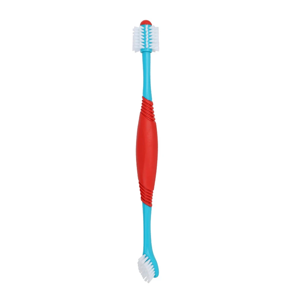 

2Pcs Pet Toothbrush Double Headed for Cats Dogs Small Animal Oral Care Handheld Brush Plastic TPE Long Handle GentleMassage