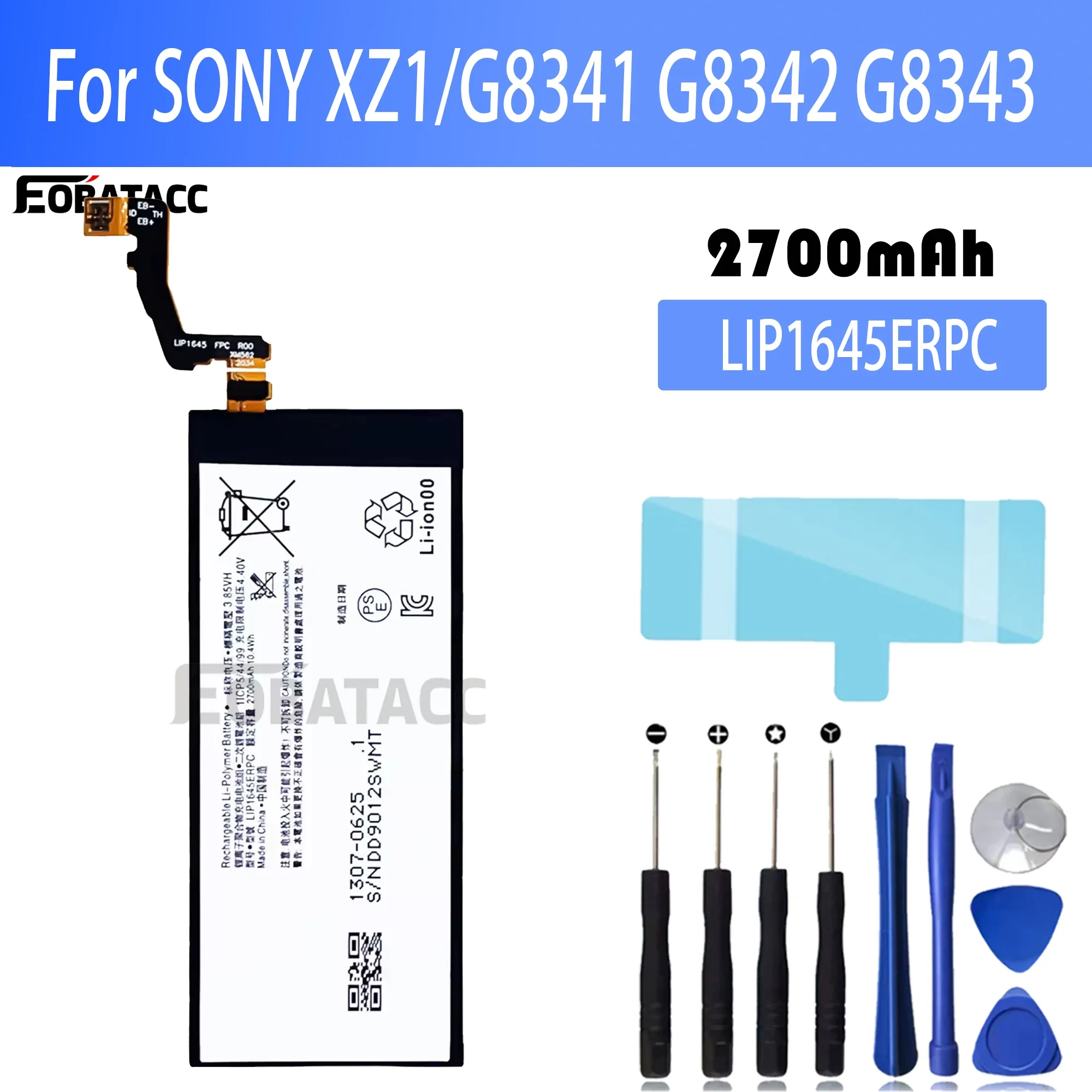 100% New Original Battery LIP1645ERPC For Sony XZ1/G8341 G8342 G8343 Battery + Free Tools