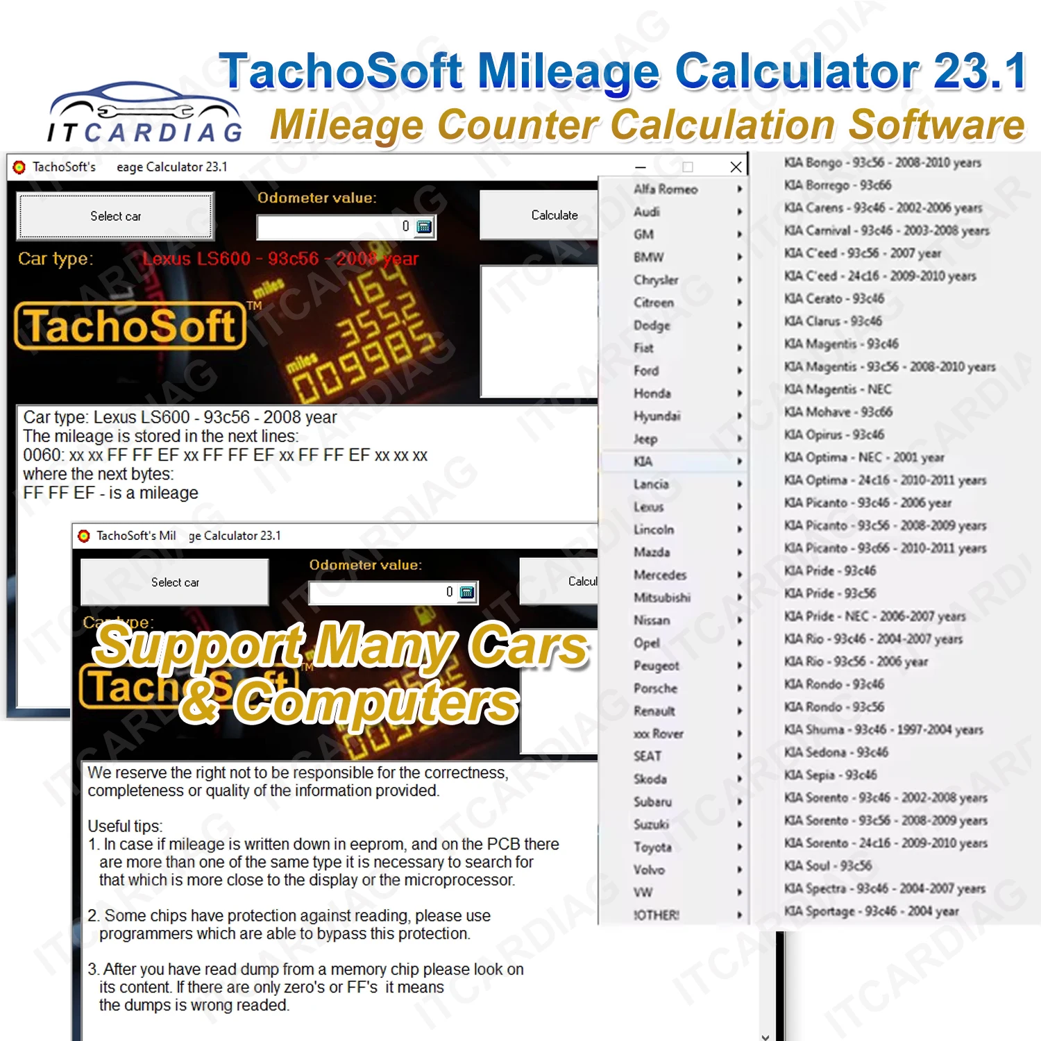 

TachoSoft Mileage Calculator 23.1 Cracked Version with License Provide Data/Calculate Milea-ge Support for Fo-rd/To-yota/Vol-vo
